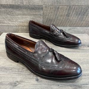 Allen Edmonds Manchester Burgundy Red Wing Tip Tassel Loafer 8577 Men Shoe 10.5